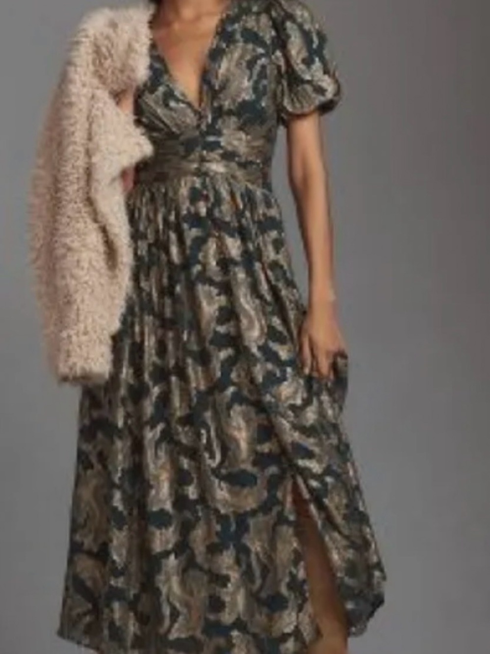 Anthropologie The Katerina Button-Front Dress: Lurex Edition size 2. Like new.